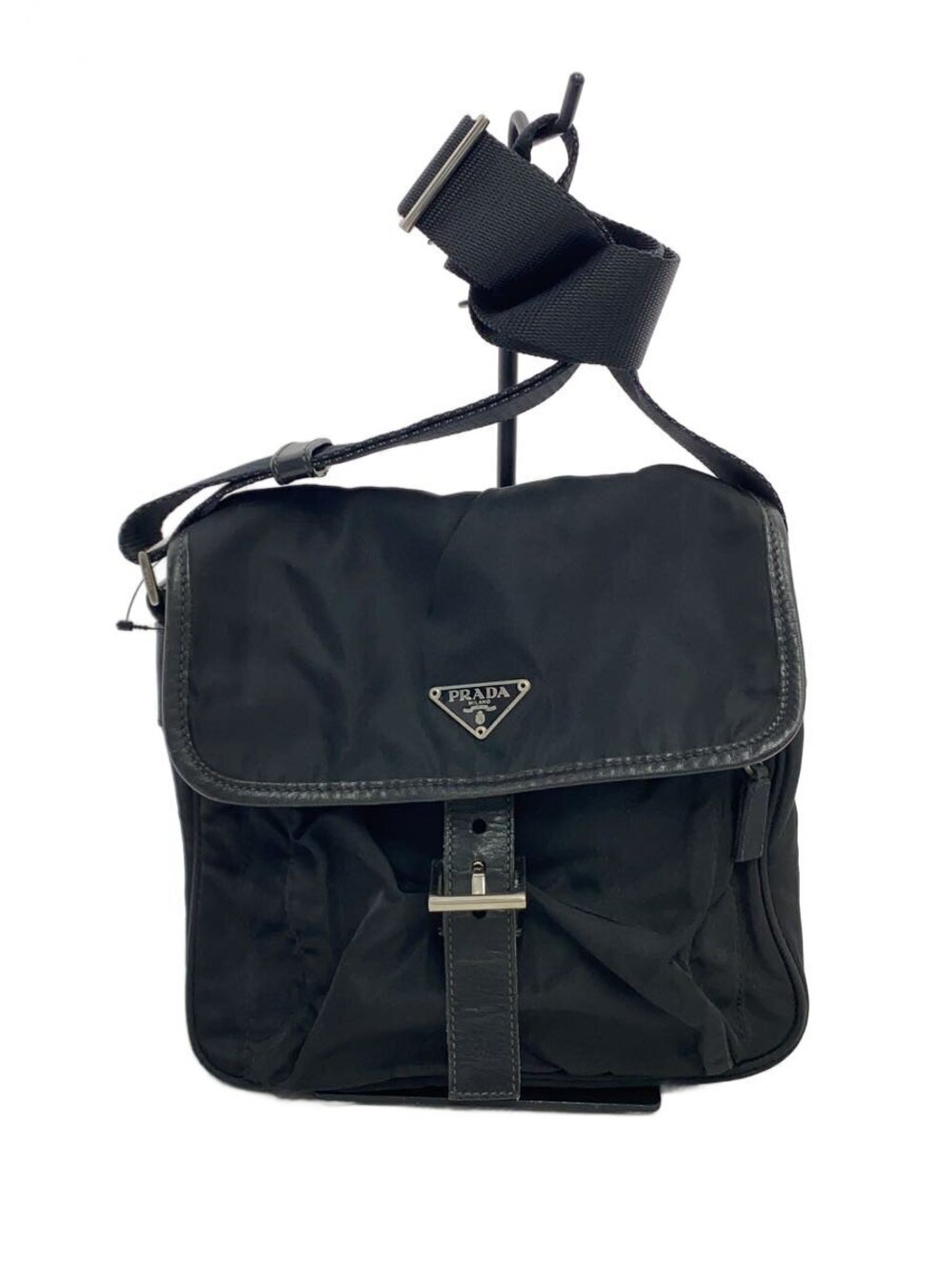 Prada Tessuto nylon tote bag iconic logo plaque Black